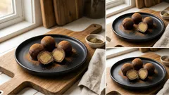 オーブン不要：ほうじ茶×甘栗のひと口チョコボール、香ばしくとろける